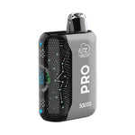 Load image into Gallery viewer, A Fume Pro 30K disposable vape in flavor Baja Blast in a gray and black design with a glowing, abstract pattern on the black side.