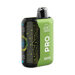 Load image into Gallery viewer, A Fume Pro 30K disposable vape in flavor Florida Tropical in a green and black design with a glowing, abstract pattern on the black side.