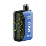 Load image into Gallery viewer, A Fume Pro 30K disposable vape in flavor polar ice in a blue and black design with a glowing, abstract pattern on the black side.