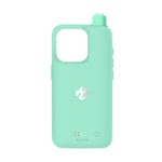 Load image into Gallery viewer, HumoCase Miami Mint Disposable Vape Phone Case – up to 30,000 puffs, 5% nicotine, built-in USB-C rechargeable battery, crisp minty flavor inspired by Miami nights.