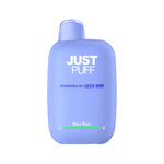 Load image into Gallery viewer, JUST PUFF Blue Razz disposable vape powered by Geek Bar, up to 6000 puffs, tangy blue raspberry flavor in sleek design.