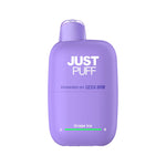 Load image into Gallery viewer, JUST PUFF Grape Ice disposable vape powered by Geek Bar, 6000 puffs, icy grape flavor in sleek purple design.