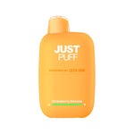 Load image into Gallery viewer, JUST PUFF Strawberry Banana disposable vape powered by Geek Bar – bright orange color device with 6000 puffs capacity