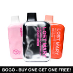 Load image into Gallery viewer, Lost Mary OS5000 disposable vapes – BOGO deal, Strawberry Watermelon, Peach Mango Watermelon, 5000 puffs, USB-C.