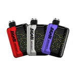 Load image into Gallery viewer, Three BIGMO BRIGHT disposable vape devices shown together in red, silver, and purple colors, highlighting the sleek design and constellation pattern.