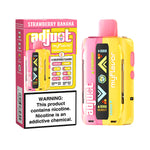 Load image into Gallery viewer, Adjust MyFlavor Rechargeable Disposable Vape in Strawberry Banana flavor, showing the device and packaging with '6 adjustable flavors' feature.
