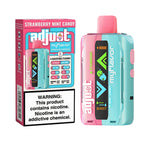 Load image into Gallery viewer, Adjust MyFlavor Rechargeable Disposable Vape in Strawberry Mint Candy flavor, showing the device and packaging with '6 adjustable flavors' feature.