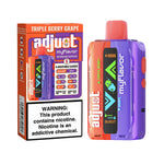 Load image into Gallery viewer, Adjust MyFlavor Rechargeable Disposable Vape in Triple Berry Grape flavor, showing the device and packaging with '6 adjustable flavors' feature.