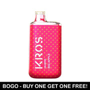 KROS Unlimited 6000 Puffs – Big Apple flavor disposable vape, up to 6,000 puffs, 5% nicotine, 14 mL e-liquid BOGO deal.