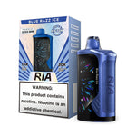 Load image into Gallery viewer, Box of RIA NV30K in flavor Blue Razz Ice (left side) with its device (right side) in color blue with black screen.

