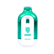 BIGMO Big Tank Series disposable vape in Pure Mint flavor, featuring a white body and a blue mint (teal), bottle-shaped reservoir.
