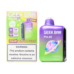Load image into Gallery viewer, A product image of a disposable vape, the Geek Bar Pulse 15000 in the Sour Blue Dust flavor. The image displays both the packaging box on the left and the device itself on the right.
