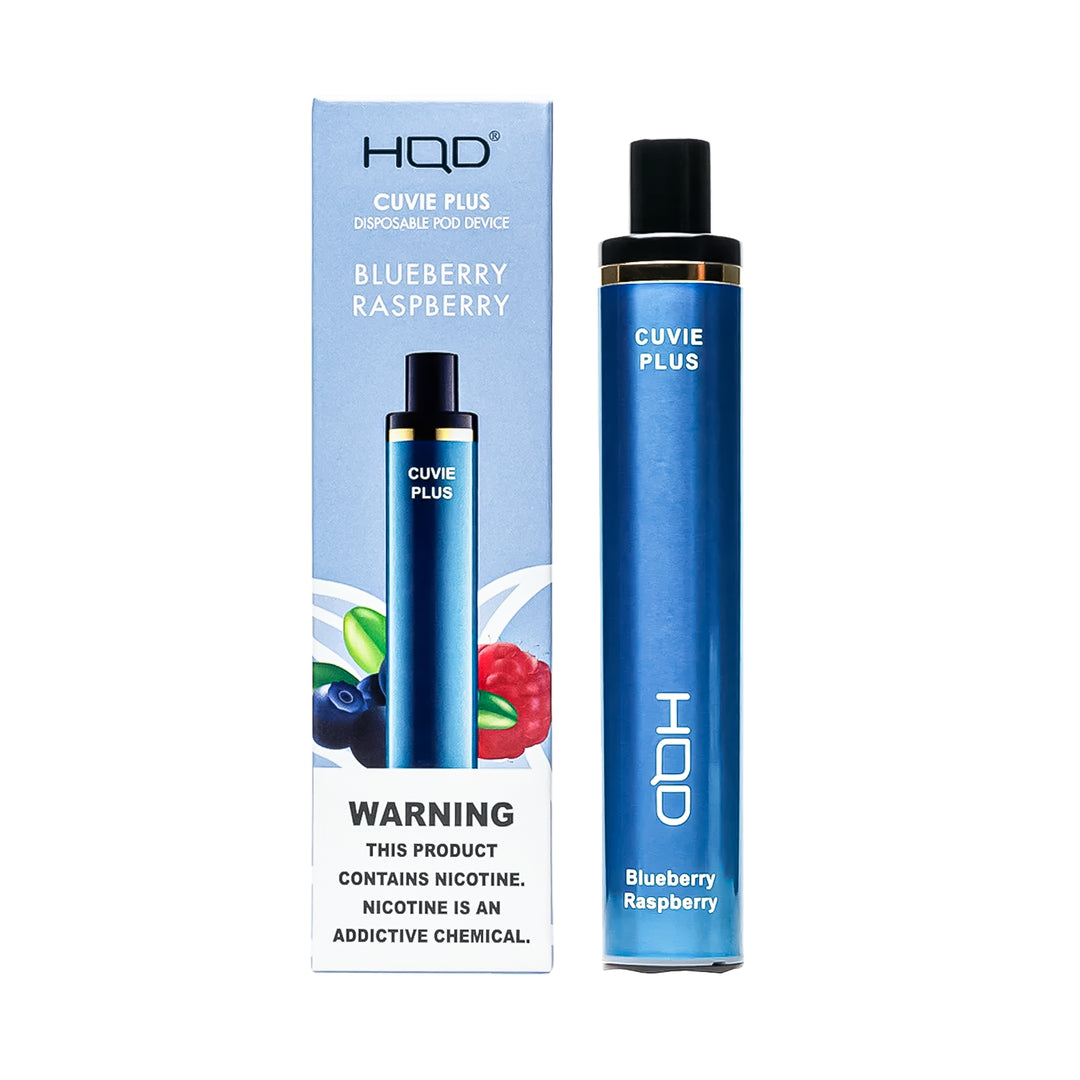 HQD Cuvie Plus in Blueberry Raspberry flavor disposable vape – compact design, up to 1,200 puffs