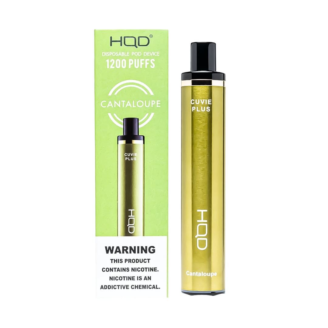 HQD Cuvie Plus in Cantaloupe flavor disposable vape – compact design, up to 1,200 puffs