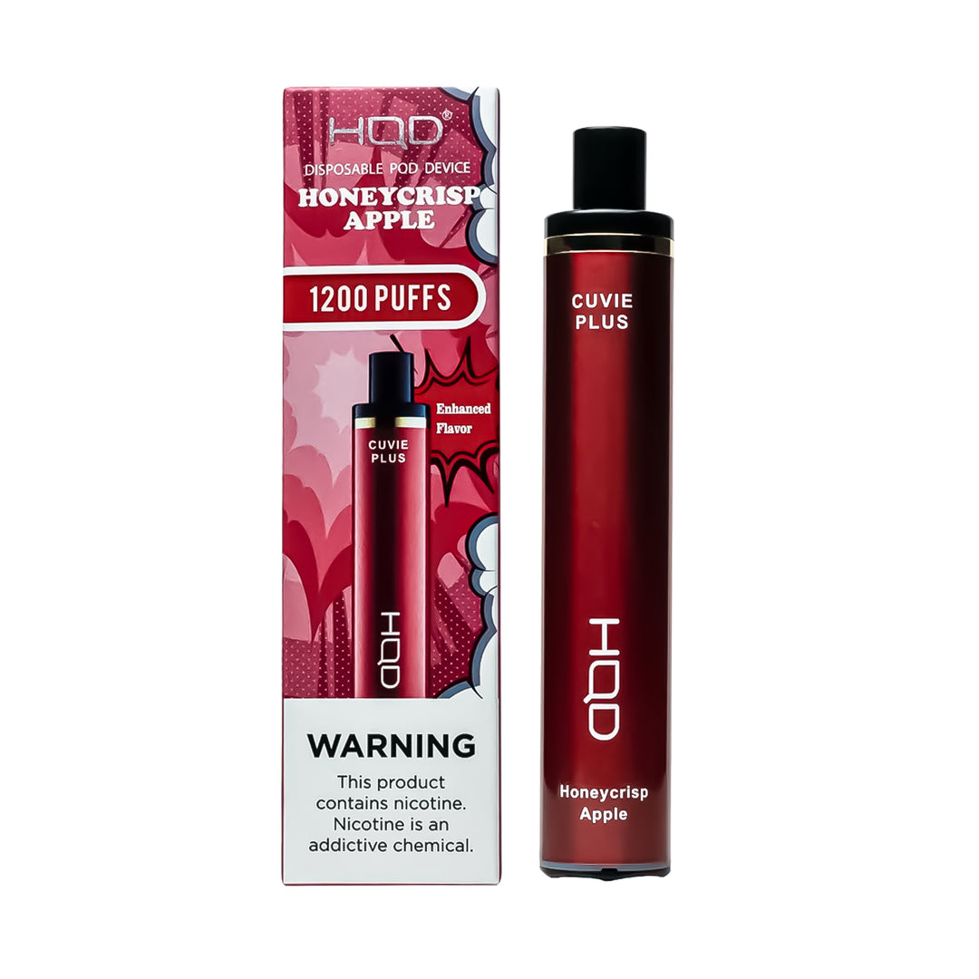 HQD Cuvie Plus Honeycrisp Apple flavor disposable vape – compact design, up to 1,200 puffs