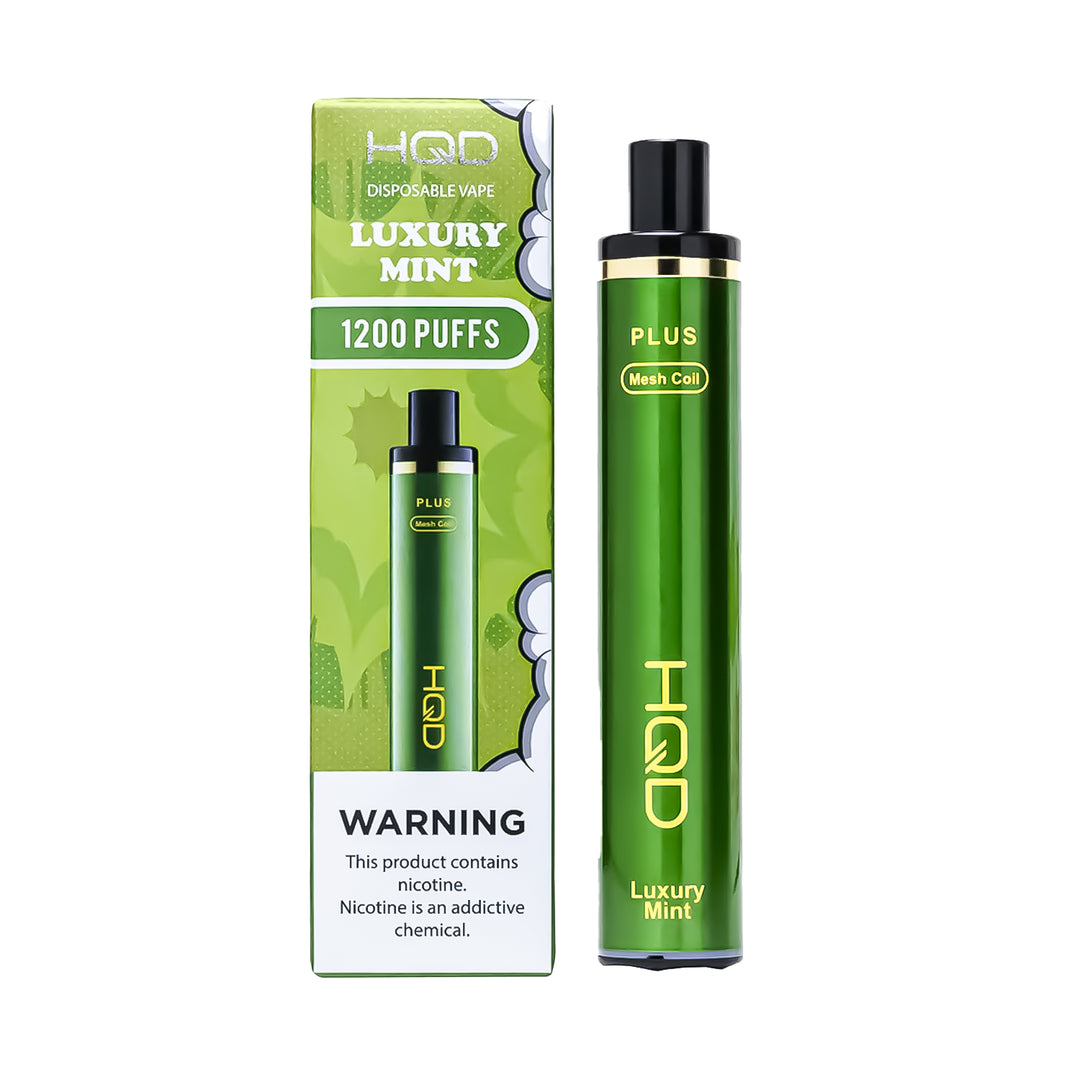 HQD Cuvie Plus Luxury Mint flavor disposable vape – compact design, up to 1,200 puffs