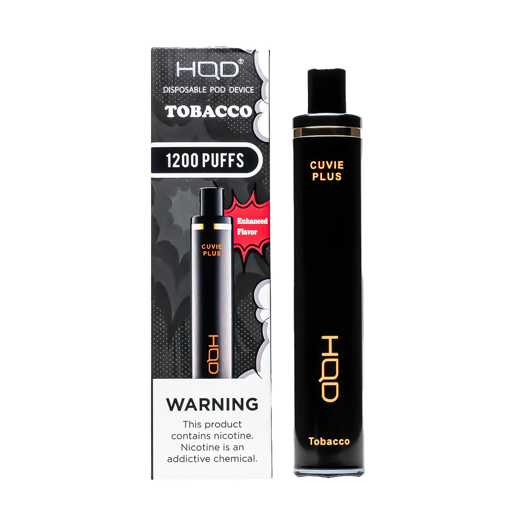HQD Cuvie Plus Tobacco flavor disposable vape – compact design, up to 1,200 puffs