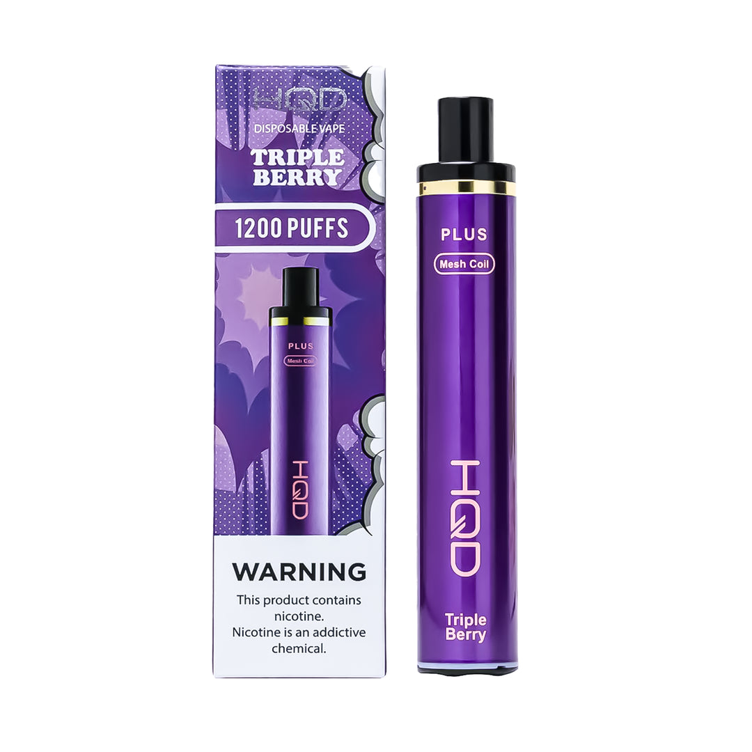 HQD Cuvie Plus Triple Berry flavor disposable vape – compact design, up to 1,200 puffs